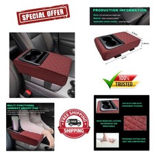 Universal Fit Waterproof Leather Arm Rest Pillow with Cup Phone Holder