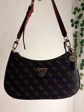 GUESS Handtasche Braun mit Roten Handgriff Damen