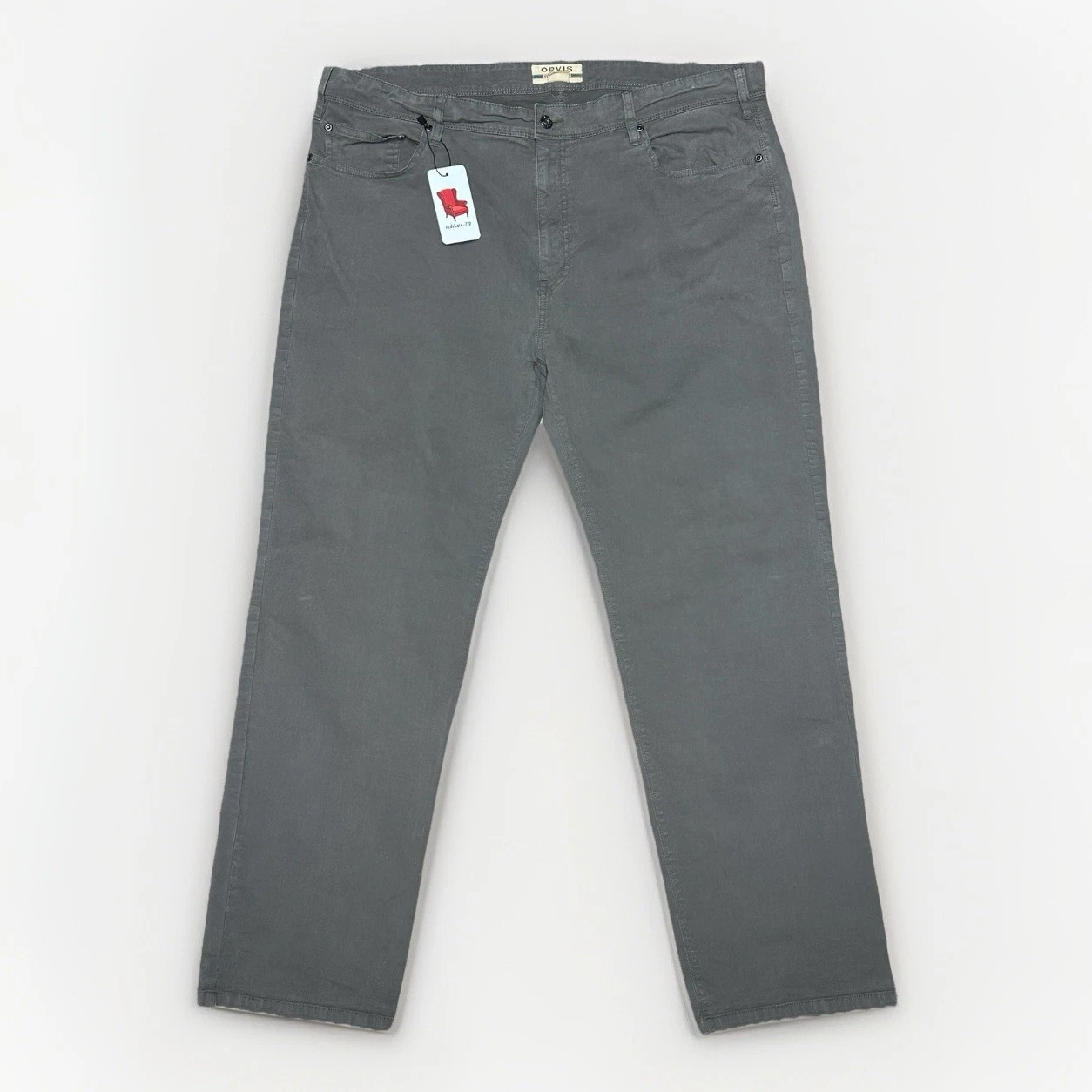 Orvis Chino Pants Men 42x30 Straight Leg 5-Pockets Fishing Outdoors Gray Casual