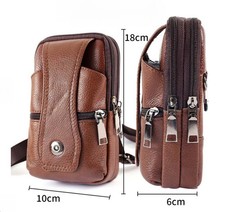 Stylish Practical Slim Portable Soft Sturdy Genuine Leather Belt Phone Waist Bag