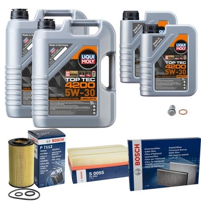 BOSCH Inspektionspake 12 L LIQUI MOLY Top Tec 4200 5W-30 für Mercedes Sprinter