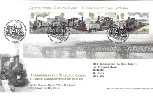 GB Comm/FDC - Classic Locos of Wales - Edinburgh -  2014 (RM975)