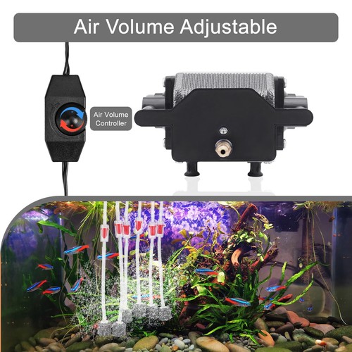 AquaMiracle Pompa ad Aria Silenziosa Serbatoio Pesci 475GPH 0.03MPa 16W Alta Pressione Grigio  - Foto 4 di 7