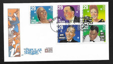 POP SINGERS BING CROSBY NAT KING COLE ETHEL MERMAN AL 1994 FARNAM CACHET FDC UNA