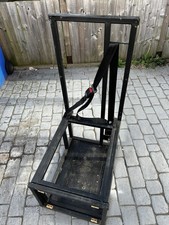 Single fixed seat frame with seat belt