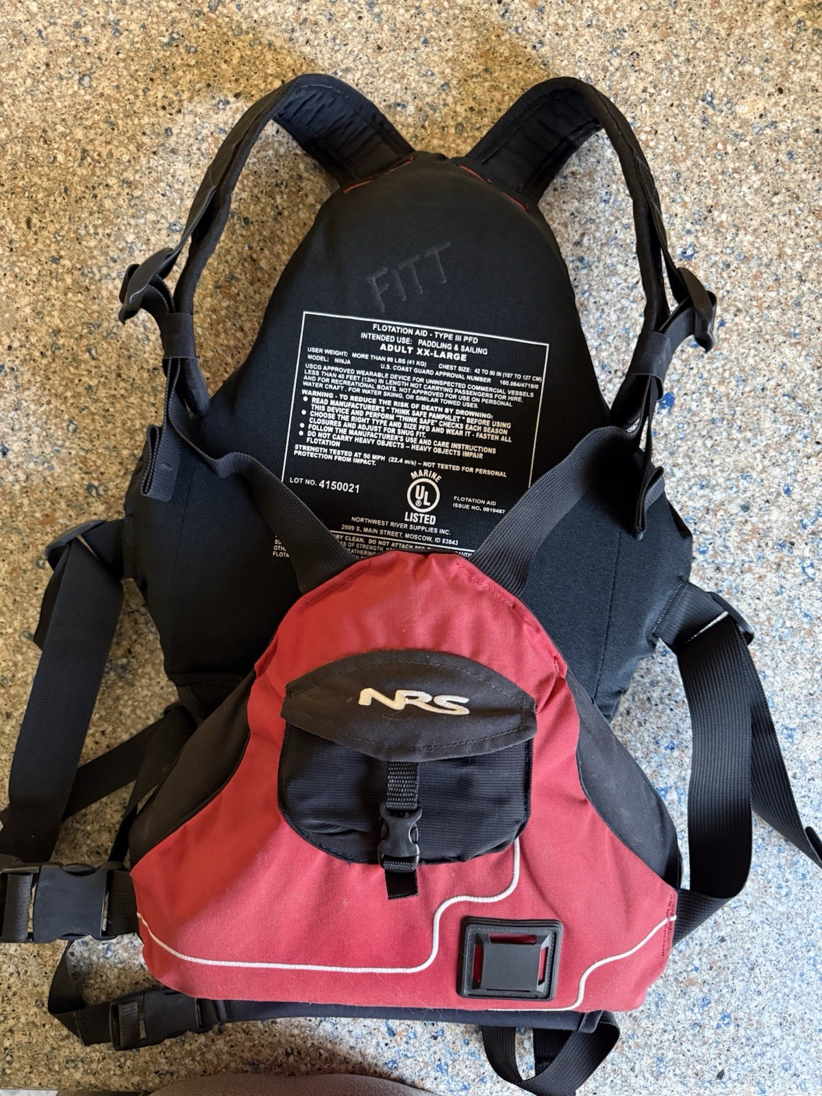 Fishing Pfd Life Jacket Xl/xxl Red Type Iii