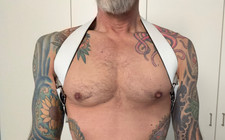CUSTOM Rough Trade Leather Y-Back Harness - WHITE