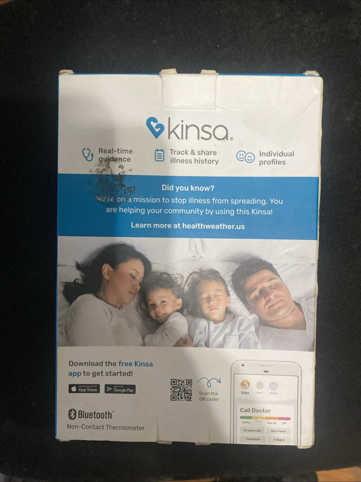 Kinsa Quick Scan Non-Contact Smart Digital Bluetooth Thermometer 1 Sec Readings