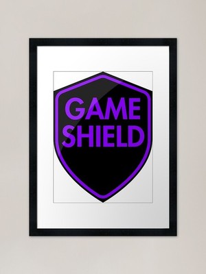 Game Shield (lila) gerahmtes Kunst Pri gerahmtes Wandbild Poster Leinwanddruck Bild