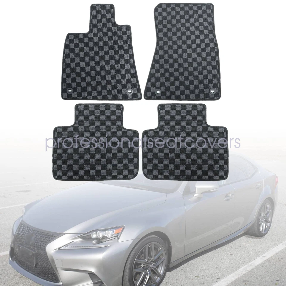 Alfombrillas con bandera a cuadros 4x para Lexus IS250 IS300 IS350 IS200t 2014-2020 Foto 2 de 4