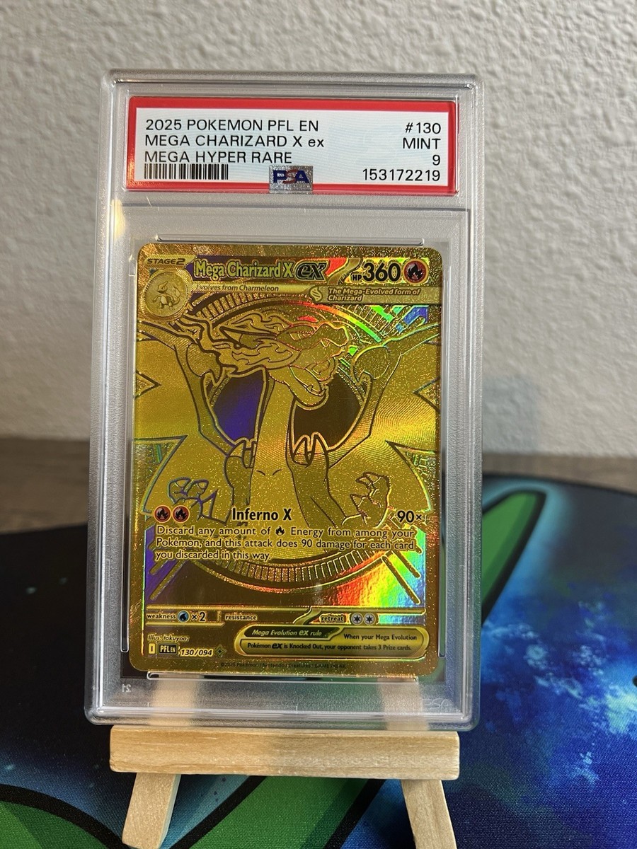 Pokemon 2025 Mega Charizard X ex 130/094 Gold Hyper Rare
