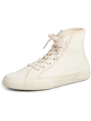 REDONE Womens Ivory Contrast Trim Distressed 90 Platform Sneakers Shoes 40