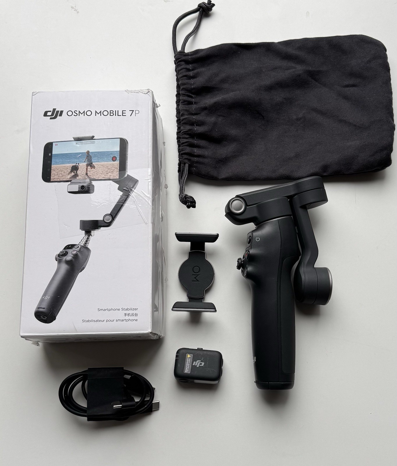 DJI Osmo Mobile 7P Smartphone 3-Axis Gimbal Stabilizer Box + Accessories