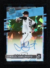 2020 Panini Donruss Optic Black Cracked Ice Prizm 2/25 Jordan Yamamoto Auto 0co1