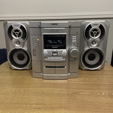 Sony HCD-RG110 3 Disc CD Changer With Dual Tape Deck & Game Sync Mixing - Works