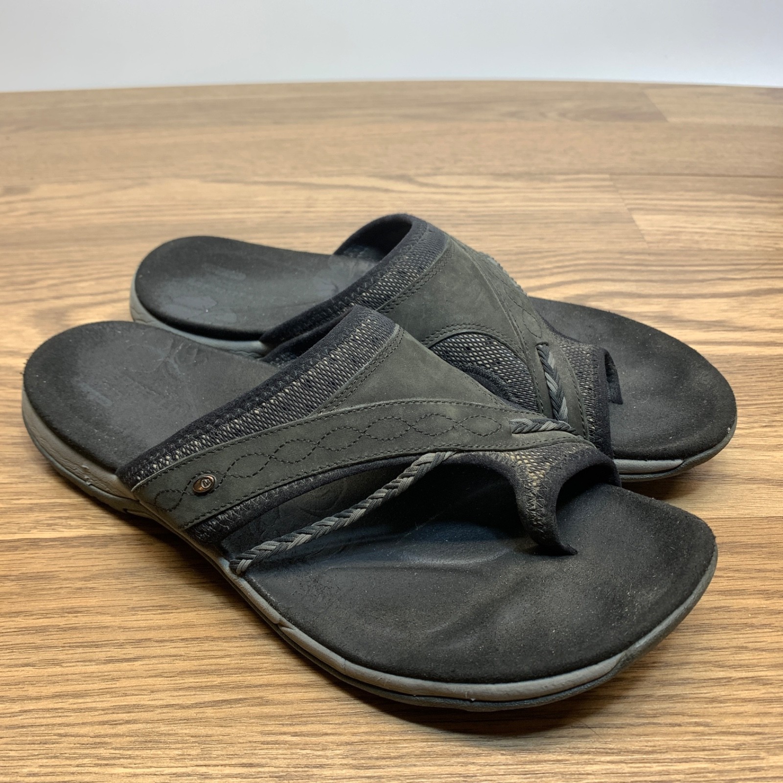 Merrell slip on donna Hollyleaf nero pelle punta passante comodo taglia 11