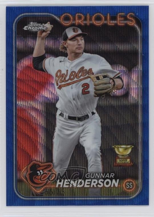 2024 Topps Chrome Blue Wave Refractor 66/75 Gunnar Henderson #36 kk4