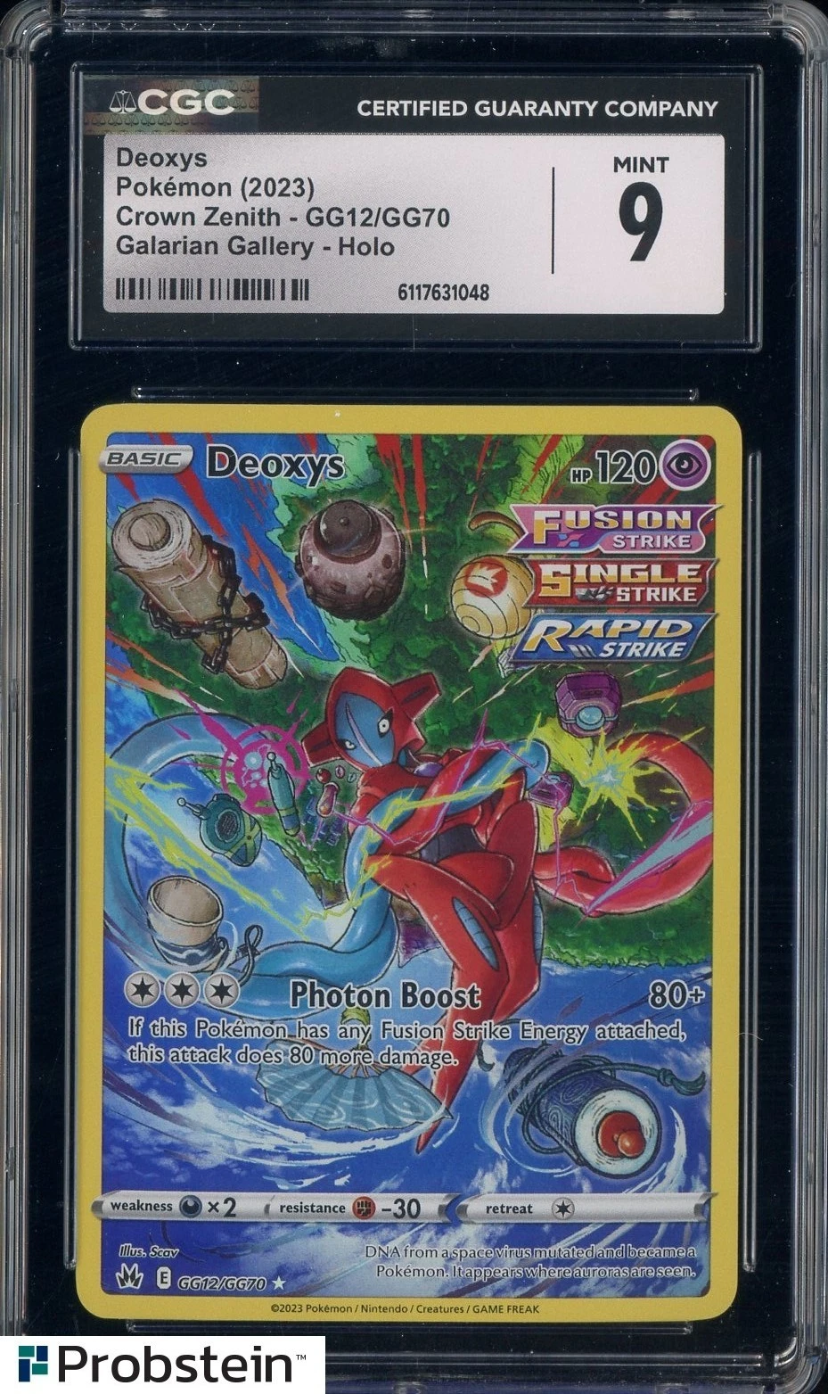 #2 2023 Pokemon Crown Zenith Galarian Gallery #GG12 Deoxys Holo CGC 9 MINT