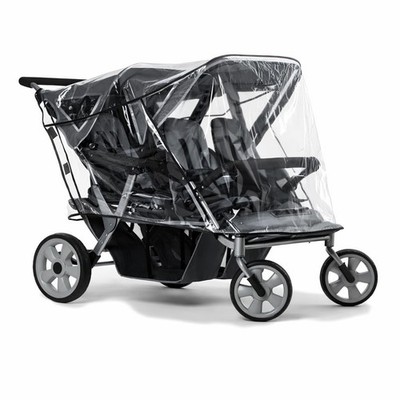 Regenschutz für 4-Sitzer (2+2) Kinderwagen, Made in UK, Supersoft PVC