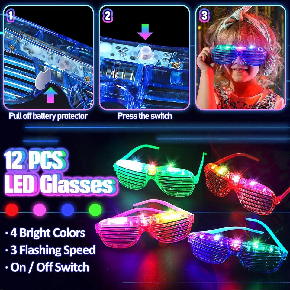 150 Stck. Leuchten im Dunkeln Partyzubehör für Kinder Erwachsene, Leuchten Partygefälligkeiten Wi - Bild 4 von 4