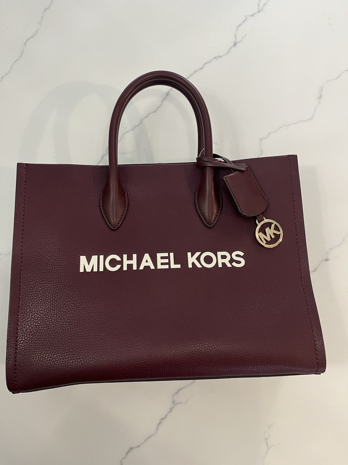 Michael Kors Mirella Medium East West Crossbody Tote Leather Bag (Oxblood) NWT