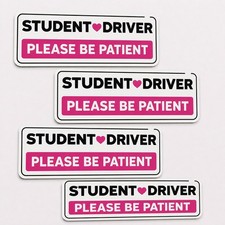 Student Driver Sticker Decal, Non-Magnetic Car New Driver Sticker for Car, Pleas