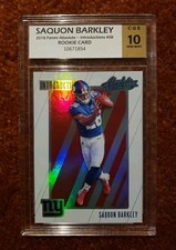 *SAQUON BARKLEY* 2018 Panini Absolute Introductions #SB *CGS 10* RC ROOKIE CARD . rookie card picture