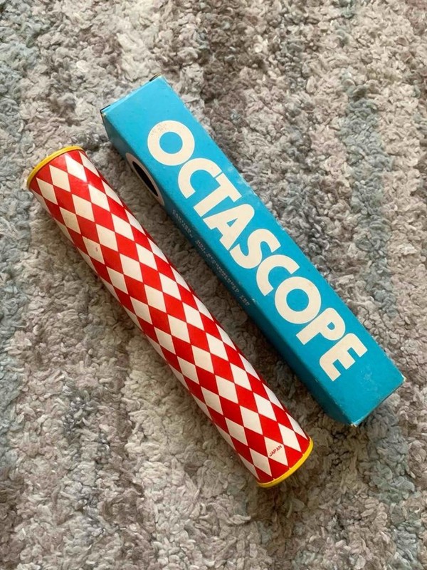 Vintage No. 66 Octasope Kaleidoscope Red & White with Original Box Made in Japan