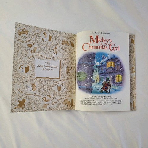 Vintage Little Golden Book Disney Mickey Christmas Carol Childrens Classic Board - Picture 12 of 17