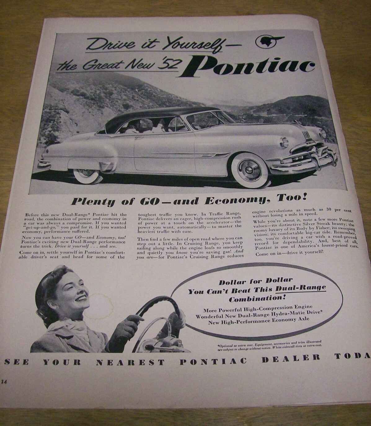 Original 1952 Pontiac Magazine Ad - Drive It Yourself