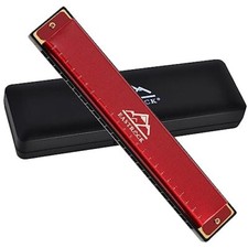 Blues Harmonica 24 Hole C Key with Case Mouth Organ Harp Diatonic Harmonica f...