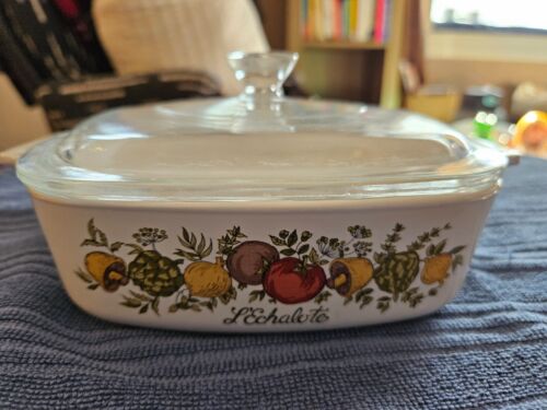 Corning Ware 1 Quart Cookware With Lid Dish SPICE OF LIFE , L’Echalote Oven