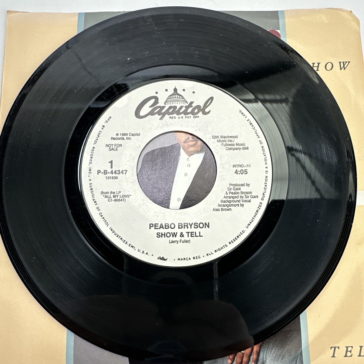Peabo Bryson – Show & Tell Promo Record 45 RPM Vinyl | eBay