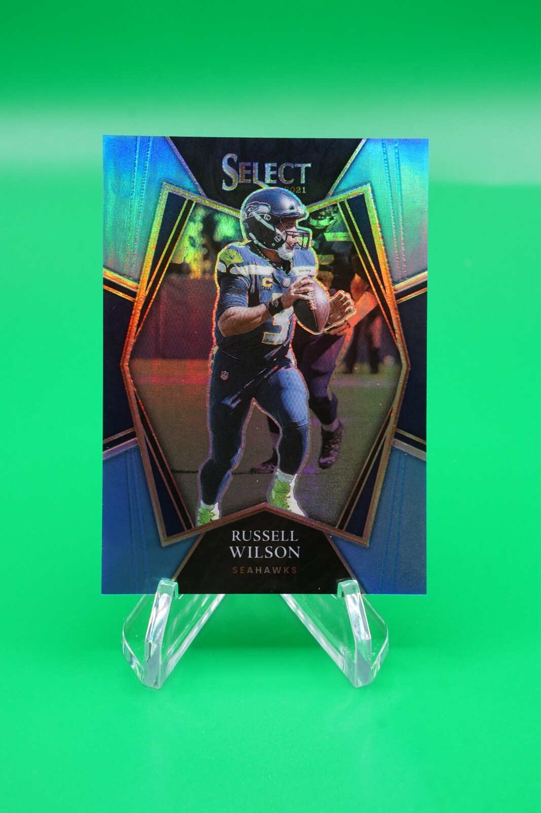 2021 Select Base Premier Level Light Blue Prizm /99 #130 Russell Wilson JB6