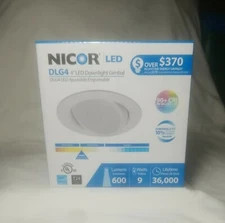 NICOR DLG4-10-120-3K-WH White 4" 3K Adjustable LED Downlight Gimbal *BRAND NEW*