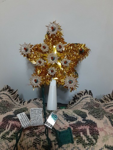 TAPA DE ÁRBOL DE NAVIDAD ILUMINADA CON ESTRELLA DORADA DE COLECCIÓN - Imagen 4 de 4