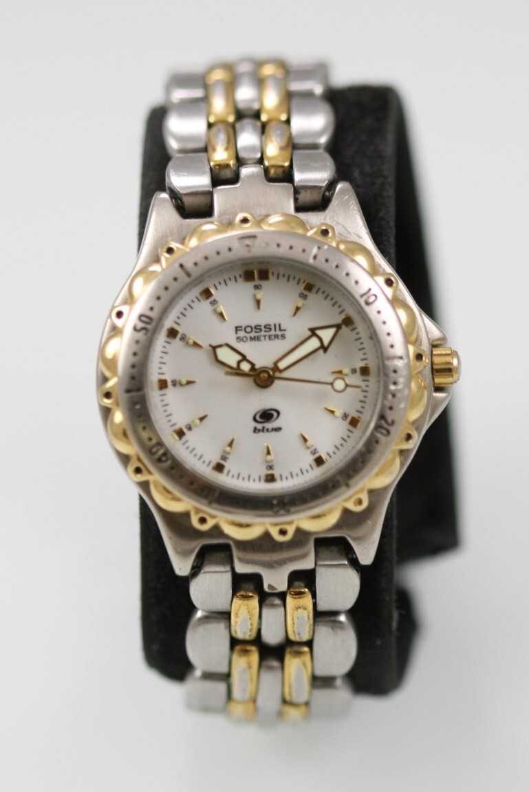 Fossil Blue Women Watch Silver Gold Stainless Steel 50m  display picture 3