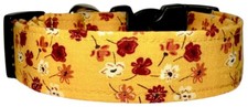 Golden Autumn Flowers Handmade Dog Collar
