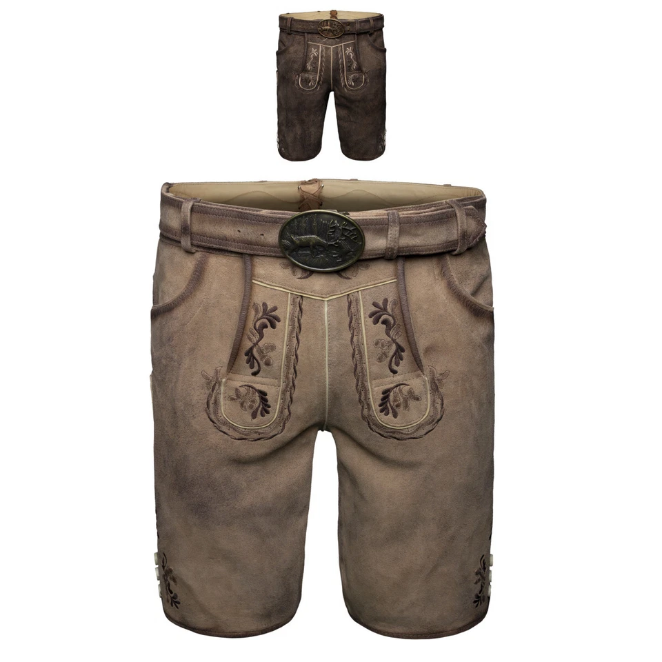 Spieth & Wensky Tg-Fredo Pantalon en Cuir avec Ceinture Homme Traditionnel - Photo 1/1