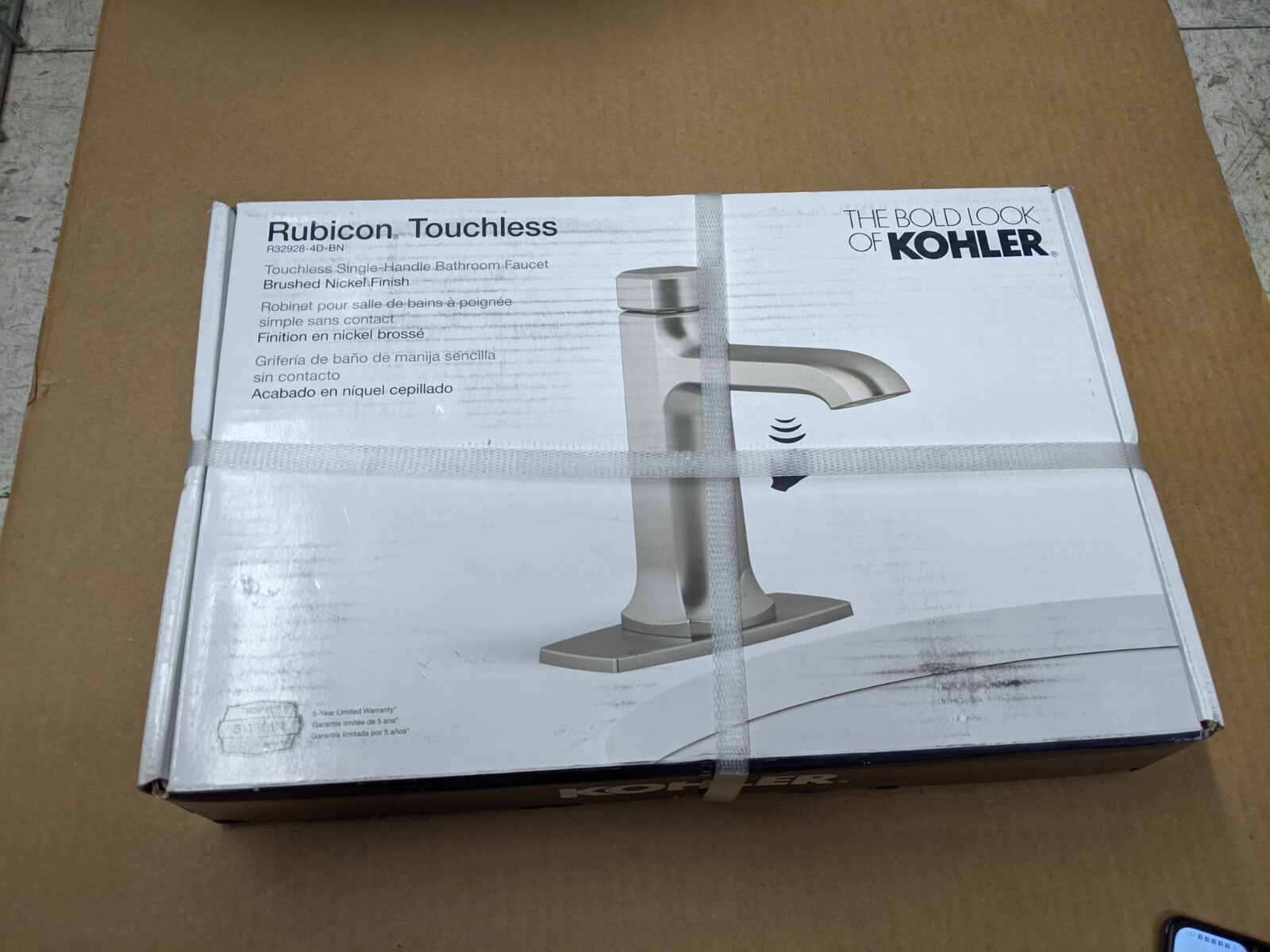KOHLER Rubicon Powered Touchless Single Hole Bathroom Faucet
