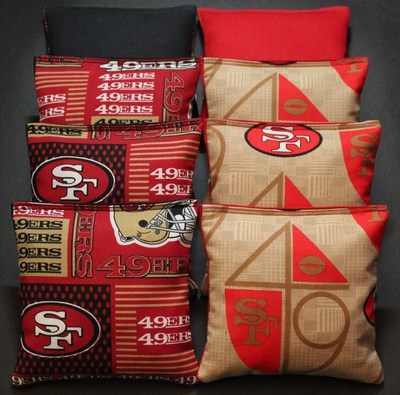 ALL WEATHER SAN FRANSISCO 49er Cornhole Bean Bags Resin Filled WATERPROOF  