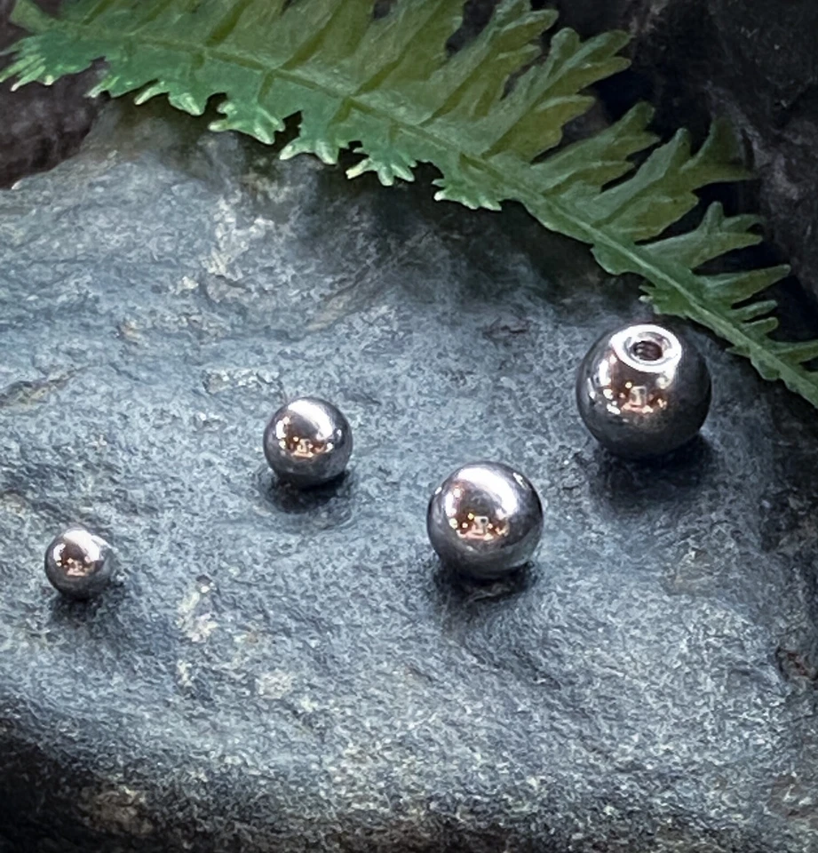 Piezas de repuesto para joyería corporal - Bolas roscadas de acero quirúrgico 316L 10pk Foto 4 de 4