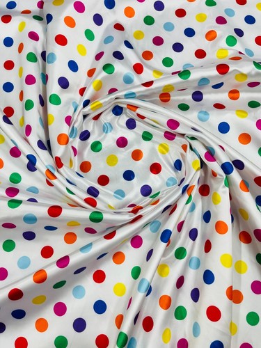 3/4" Inch Polka Dot Satin Fabric, Super Soft Silky Polka Dot Fabric By Yard - Picture 12 of 25