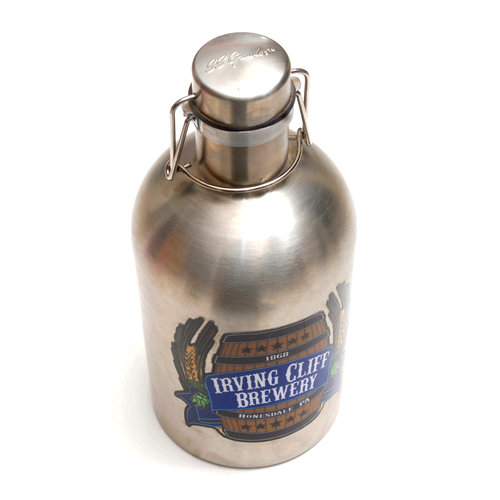 Irving Cliff Brewery Stainless Steel Growler 64 OZ. Honesdale, PA - Picture 2 of 3
