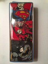 NEW Justice League Superman Flash Batman Crew Socks 3 Pair Men's Size 8 -12