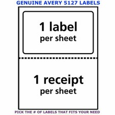 Avery TrueBlock Laser Shipping Label w/ Receipt 5127 PICK YOUR OWN  OF LABEL
