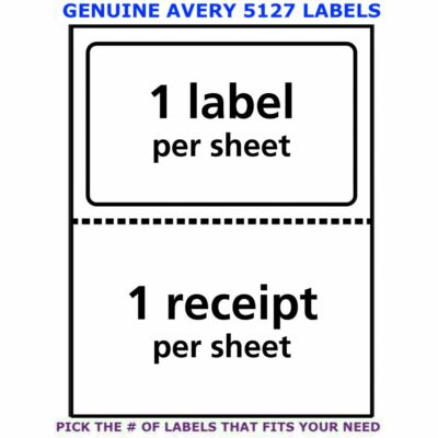 Avery TrueBlock Laser Shipping Label w/ Receipt (5127) PICK YOUR OWN # OF LABEL