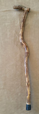 33" Bent Wood curved Walking Stick wood medium tone vintage cane peeling bark