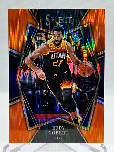 RUDY GOBERT 2021-22 Panini Select #179 Premier Level ORANGE FLASH PRIZM - Afbeelding 1 van 2