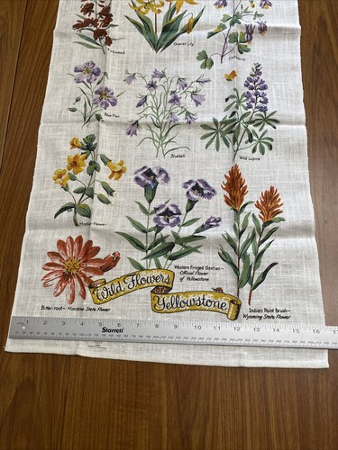 Vintage NWT Wild Flowers KAY DEE HAND PRINTS Linen Tea Towel Yellowstone V3 - Picture 15 of 15